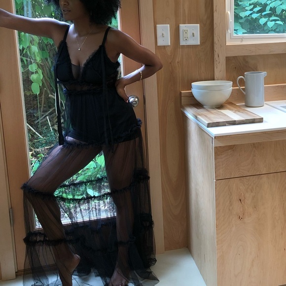 Black Sheer Maxi Dresses